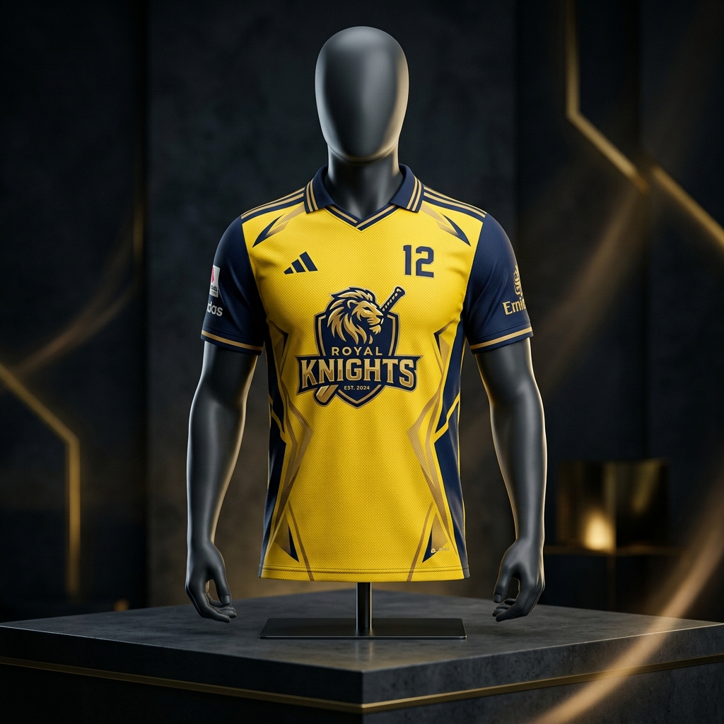 Canary Aurum and Obsidian Jersey - Front Studio View