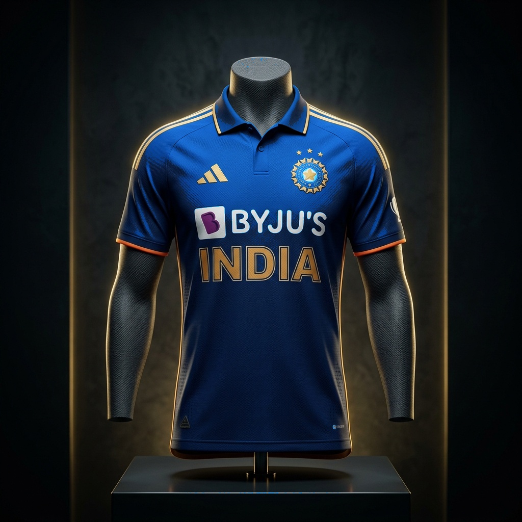 Electric Cobalt and Pure Gold Jersey - Front Studio View