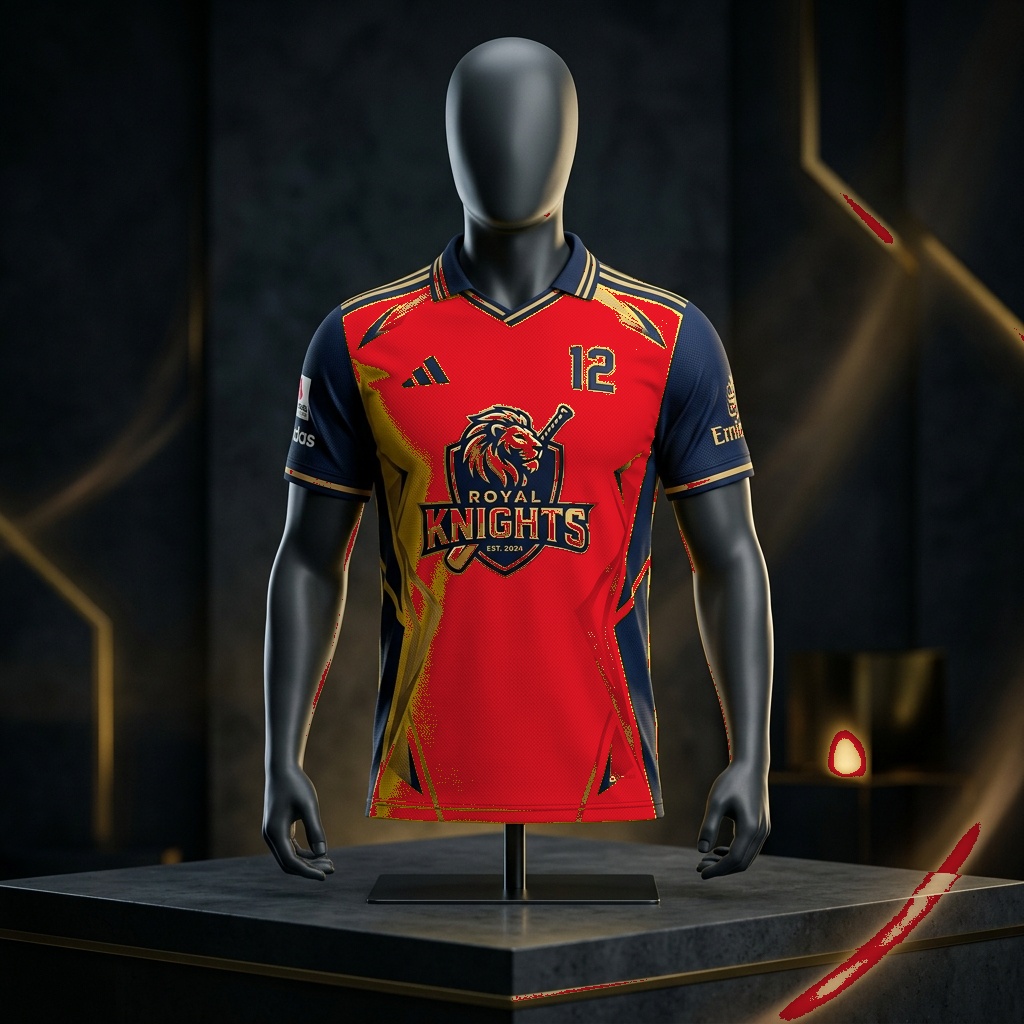 Crimson Shadow and Onyx Jersey - Front Studio View
